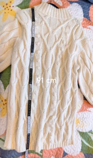 Vestido punto grueso H&M blanco Talla M