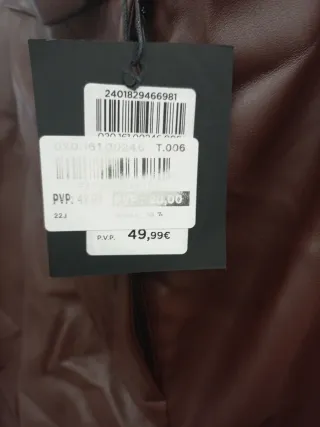 Pantalón efecto piel marrón Talla XXXL