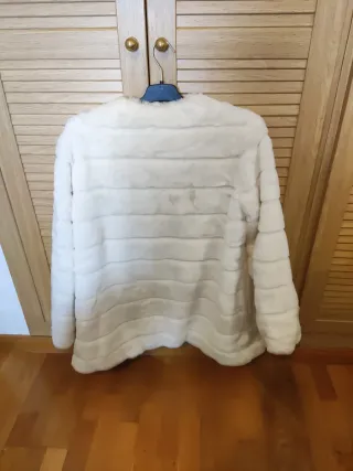 Abrigo pelo blanco mujer talla única