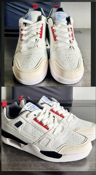 Zapatillas deportivas blancas y rojas