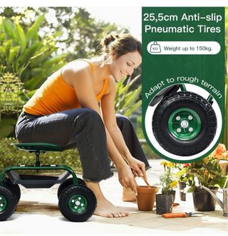 Carrello portavasi giardino Waldbeck con seduta