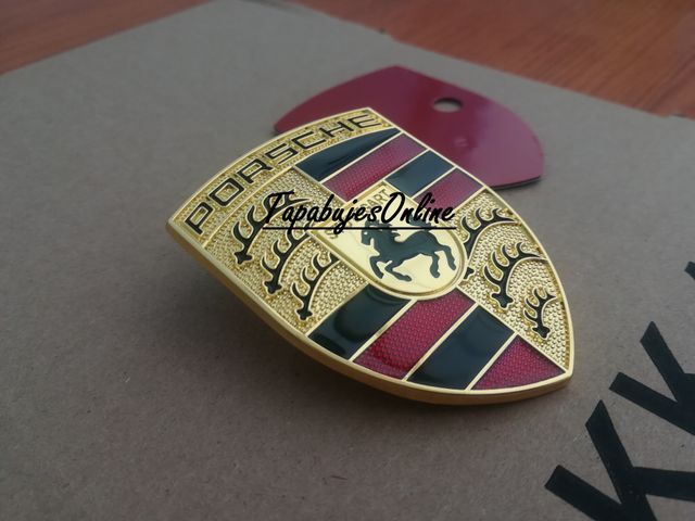 OFERTA 2x EMBLEMAS OFICIAL DE METAL CAPOT PORSCHE