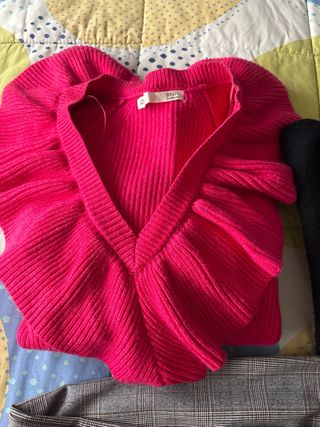 Lote Ropa Mujer: Jersey Rosa y Negro + Pantalón