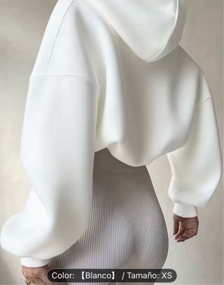 Sudadera Blanca con Capucha Talla XS Nueva