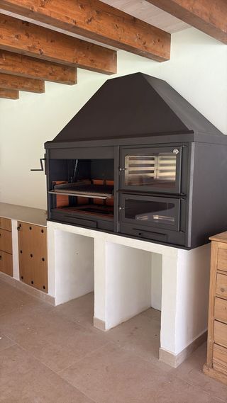 Barbacoa Horno Leña Metal Vidrio ÑE-4