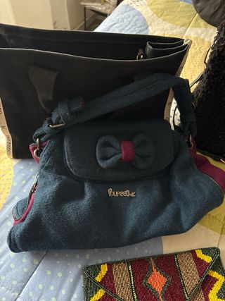 Lote 4 Bolsos Negro y Azul