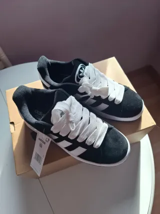 Zapatillas Adidas Campus Negras y Blancas