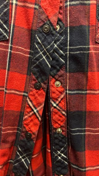 Camisa cuadros roja y azul marino