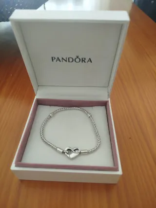 Pulsera Pandora Corazón Infinito Plata 18,5 cm