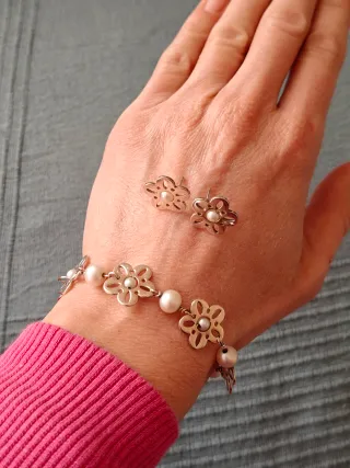 Pulsera y Pendientes Tous Flor Perla