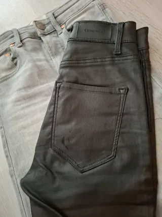2 Pantalones Pitillo Negro y Gris