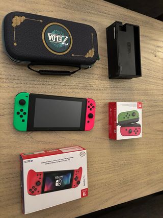 Nintendo Switch V1 Verde e Rosa
