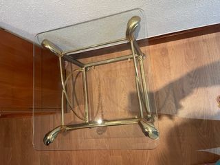 Cómoda y mesa de salón madera y cristal