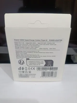 Cargador Xiaomi 120W ultra rápida con Cable