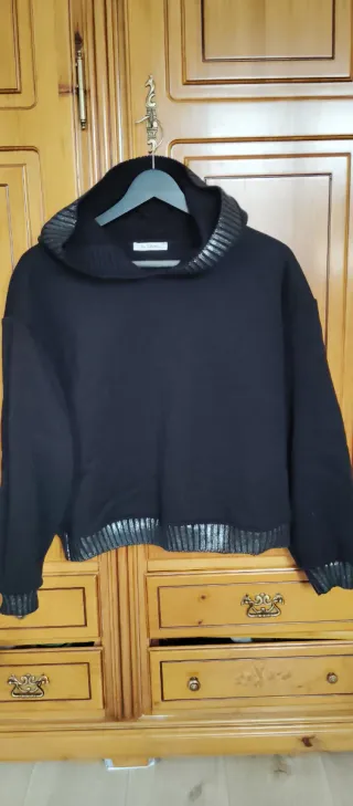 Sudadera mujer capucha negra talla única