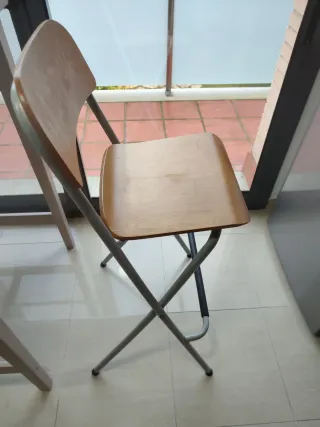 Conjunto 2 Taburetes Altos Cocina Madera y Metal