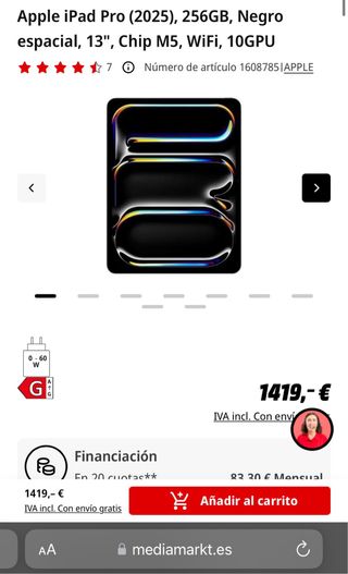 iPad Pro 13'' (M5) 256GB Grigio Siderale