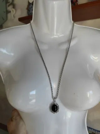 Set Collana e Orecchini Neri Argento