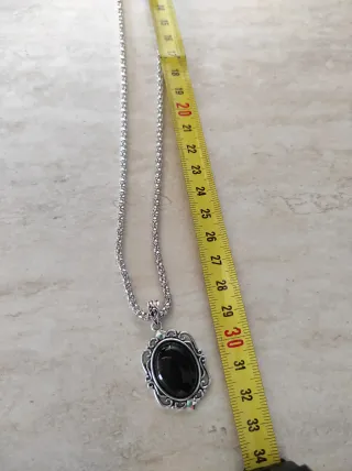 Set Collana e Orecchini Neri Argento