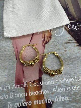 Pendientes Aro Dorados con Bolas