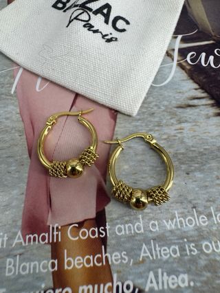 Pendientes Aro Dorados con Bolas