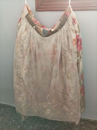 Traje de Fallera Beige y Rosa Talla 48-52