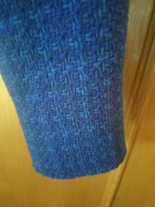 Chaqueta Tweed Mango Azul Talla XL