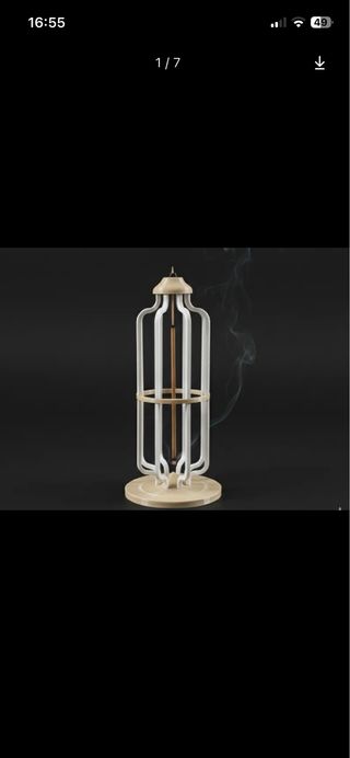 Porta incenso gabbia beige/bianco