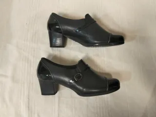 Zapatos 36 Pitillos Negros Tacón