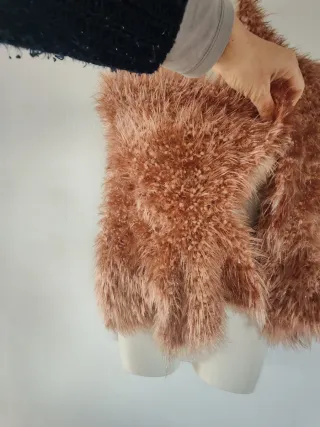 Chal/bufanda fantasía marrón y rosa