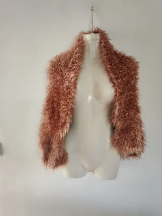 Chal/bufanda fantasía marrón y rosa