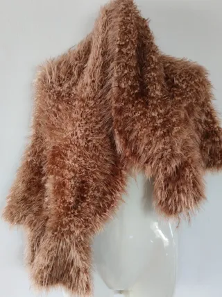 Chal/bufanda fantasía marrón y rosa