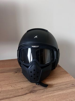 Casco Shark Jet Negro Carbono talla L