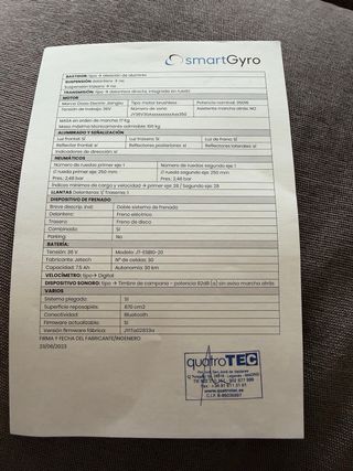 Patinete Eléctrico SmartGyro Z-One.