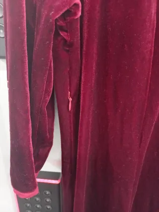 Vestido fiesta burdeos imitación terciopelo