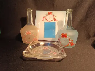 Juego de cristal Ella y El para baño o tocador