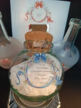 Juego de cristal Ella y El para baño o tocador