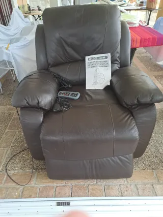 Sillón Masaje ECO-DE Levanta Persona Cuero Marrón
