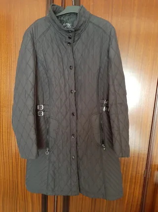 Anorak largo mujer negro