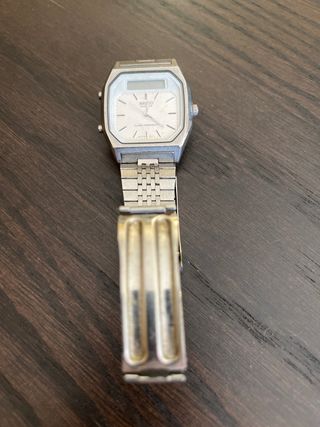 Reloj Seiko Analógico Digital Plata Vintage.