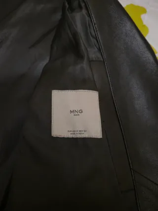 Cazadora de cuero negra hombre