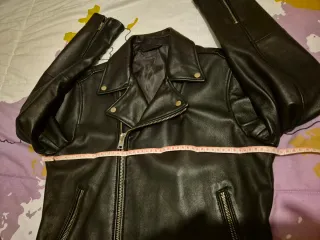 Cazadora de cuero negra hombre