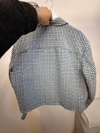 Chaqueta Zara Cuadros Azul y Blanco