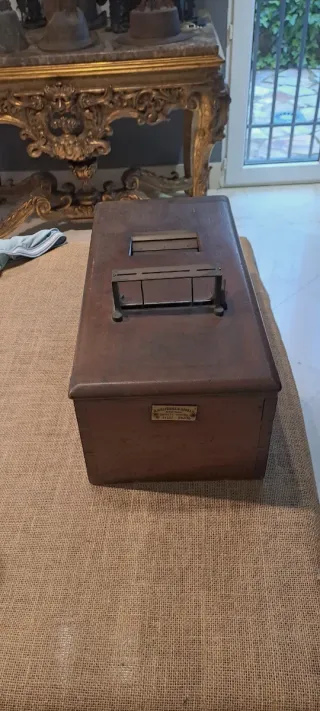 Caja registradora Gledhill madera antigua