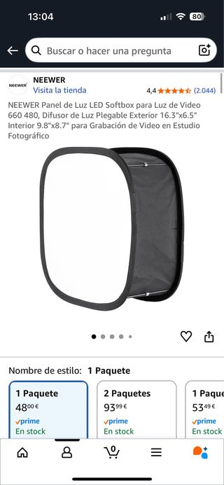 NEEWER Panel de Luz LED Softbox Difusor