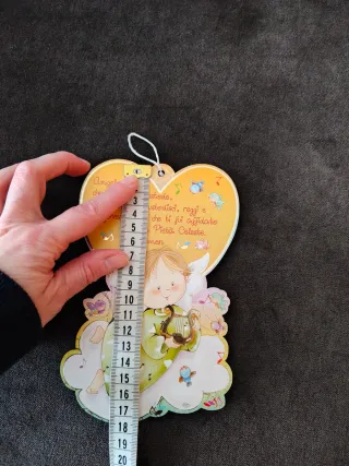 Angelo in legno da appendere con preghiera