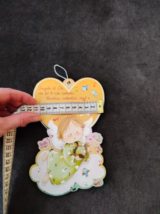 Angelo in legno da appendere con preghiera