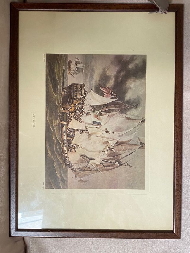 Litografía naval Abordage