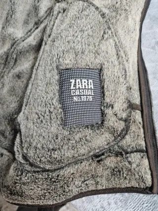 Chaqueta de cuero marrón hombre