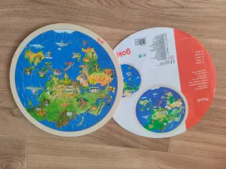 Puzzle Mundo Madera 2 en 1 Goki